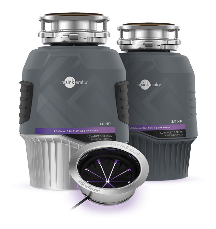InSinkErator Evolution 0.75HP LED and Evolution 1.0HP LED Disposals